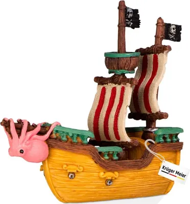 Produktbild von Kruger Meier Piratenschiff S – Aquarium Schiff 16x6x15 cm