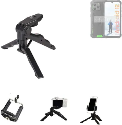 Produktbild von K-S-Trade Stativ Tisch-Ständer Dreibein Handy-Stativ Ständer kompatibel mit Blackview BV5300 Mini-Stativ Smartphone Tripod Handy-Stativ aus Plastik
