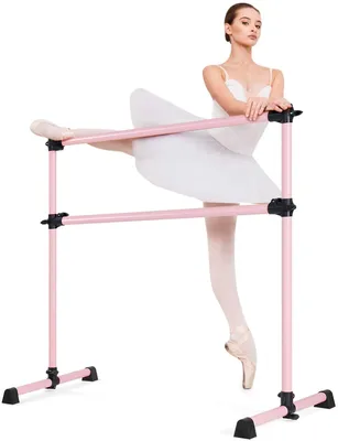 Produktbild von COSTWAY Ballettstange freistehend, Ballet Bar höhenverstellbar, Ballett Barre aus Eisen, Stretch Barre bis 50KG belastbar, ideal für Kinder und Erwachsene, 123 x 70 x 120cm