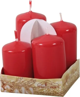 Obrázek produktu pro Svíčky adventní STUPŇOVITÉ lakované d4x6/7/8/9cm 4ks