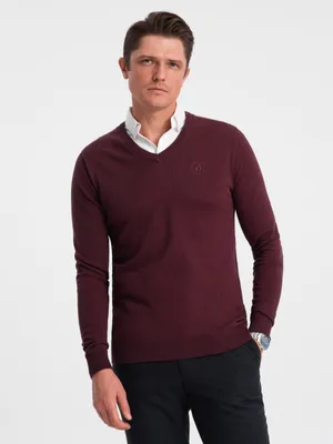 Obrázek produktu pro Pánský svetr OMBRE OM-SWSW-0102 MAROON velikost: L