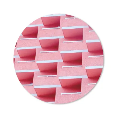 Produktbild von MuchoWow® Mauspad Mousepad Rosa - Balkon - Sommer - Architektur 50x50 cm - Mousepads - Maus Mat - Pad - Mausunterlage - Vinyl