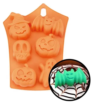 Produktbild von Halloween Figuren Silikonform 6fach Halloween Deko