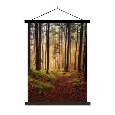Produktbild von MuchoWow® Textilposter Bäume - Natur - Wald 60x80 cm mit schwarzem Rahmen - Plakathalter