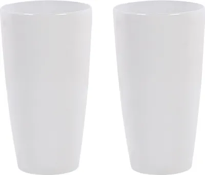 Obrázok produktu pre BELIANI Sada 2 kvetináčov na rastliny biela ⌀ 32 cm interiér exteriér vysoké okrúhle moderný dizajn dekorácie záhrada