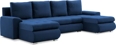 Produktbild von Ecksofa mit Schlaffunktion,  3 Bettkästen, U-förmig, Schlaffläche 270x140cm, Dunkelblau