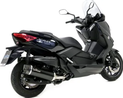 Immagine prodotto di Silenziatore posteriore LeoVince SLIP-ON NERO con omologazione, acciaio inox nero, tappo in carbonio compatibile con Yamaha X-Max 400 i.e.