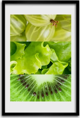 Produktbild von Bild - Bilderrahmen - 40 cm x 60 cm - MDF - Rahmen - Wandkunst - Obst und Gemüse