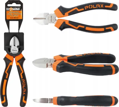 Zdjęcie produktu dla Szczypce tnące boczne obcinaczki uchwyty dwukomponentowe Cr-V 160 mm Polax