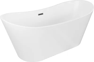 Produktbild von Mexen Montana freistehende Badewanne 150 x 75 cm, weiß, Überlauf gun metal - 52011507500-95