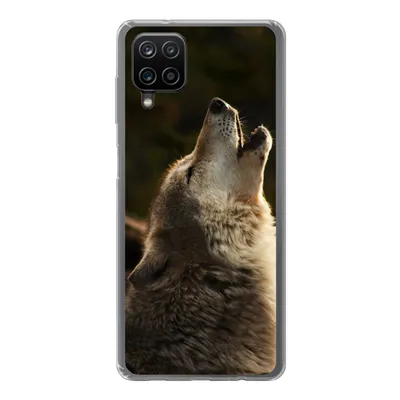 Produktbild von MuchoWow® Handyhülle Schutzhülle Hülle für Samsung Galaxy A12 Wolf - Grau - Tiere Silikon Softcase Handy Hülle - Bild