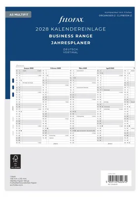 Produktbild von FILOFAX Kalendereinlage 2028 - A5 - Jahresplaner - weiss - deutsch