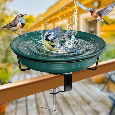 Produktbild von Vogeltränke Balkon Groß Frostsicher Hängend Grün Durchmesser 27 cm