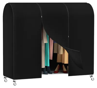 Image de Sac de rangement pour vêtements, respirant, dimensions 182x152x50 cm, couleur noire