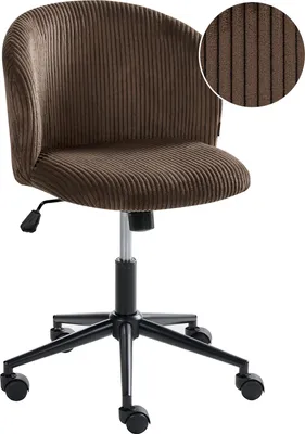 Produktbild von BELIANI Bürostuhl Dunkelbraun Cord Drehbar Höhenverstellbar Modernes Design Retro Stil Schreibtischstuhl Computerstuhl für Homeoffice Büro Arbeitsplatz