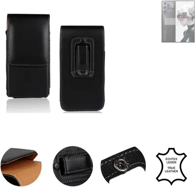 Produktbild von K-S-Trade Holster Gürteltasche Handy Hülle Schutzhülle kompatibel mit Nubia Redmagic 9 Pro Handyhülle Leder schwarz, 1x