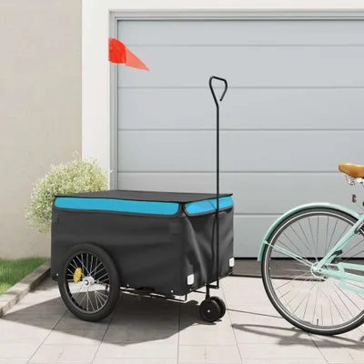 Produktbild von Blau Fahrradanhänger Schwarz und Blau 45 kg Eisen ,Design 2024 Neu