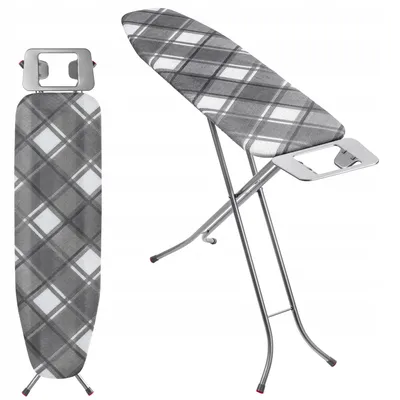Produktbild von KADAX Klappbares Bügelbrett „Brusand", Dampfbügelbrett mit Metallnetz, 114 cm, Kariert