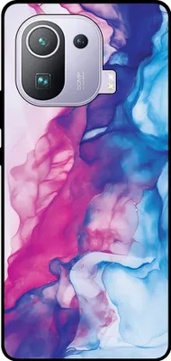 Produktbild von Smartphonica Telefon Fall geeignet für Xiaomi Mi 11 Pro mit rosa blau Marmor Print - TPU Backcover Fall Rose blau Marmor Design