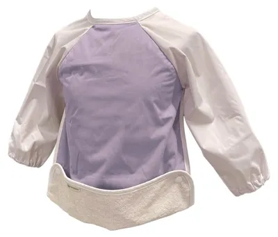 Immagine prodotto di Bavaglino Smikkels con maniche per bambini viola - idrorepellente e regolabile
