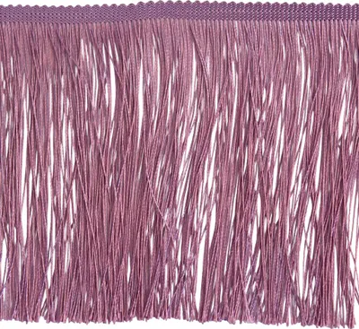 Fransenborte 155 mm in Mauve – Glänzendes Zierband für Kissen, Vorhänge & Boho Kleidung.