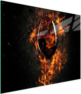 Produktbild von Schneidebrett aus Glas mit Wein-Motiv, 52x30 cm, rutschfest, hygienisch