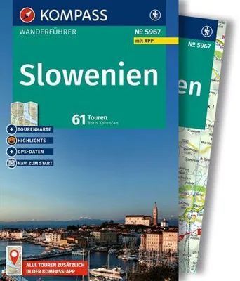 Immagine prodotto di KOMPASS Wanderführer Slowenien, 61 Touren mit Extra-Tourenkarte