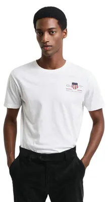 Produktbild von Gant Herren REG Archive Shield EMB SS T-Shirt, White, Standard – Größe 3XL, Weiß