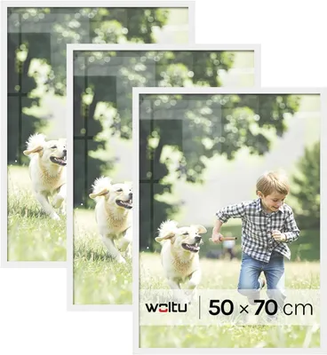 Produktbild von Set mit 3 Fotorahmen mit Passepartout | Weiß | 50x70 cm