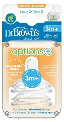 Produktbild von Dr Brown's Silikonsauger Babyflasche Flaschensauger Sauger 2er Pack Options+ 3 Monate +