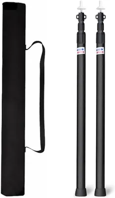 Produktbild von Teleskopstangen - Verstellbar aus Aluminium bis 2,35 Meter - Schwarz