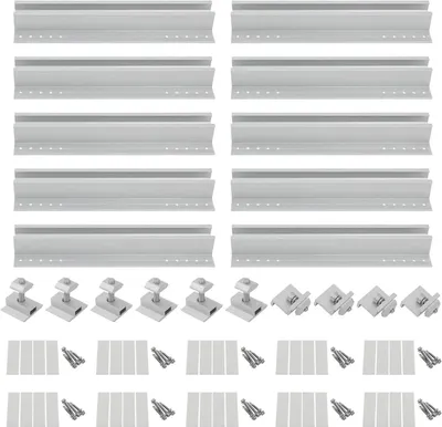 Obrázek produktu pro Držák na solární panely – Montážní sada – Pro domy, obytné vozy, lodě, jachty – Nerezové kovové provedení – 30 x 8,03 x 3,5 cm – Stříbrná barva