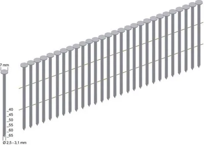 Image de Prebena CNW28/65BK Clou pour bobine, nu, tige lisse