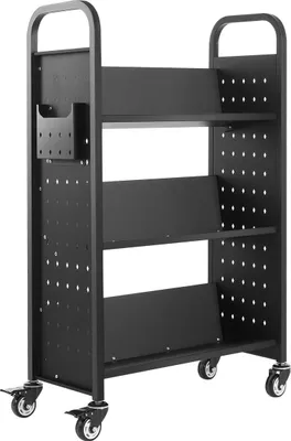 Immagine prodotto di Carrello portatutto a 3 ripiani con ripiani a V su un solo lato, colore nero