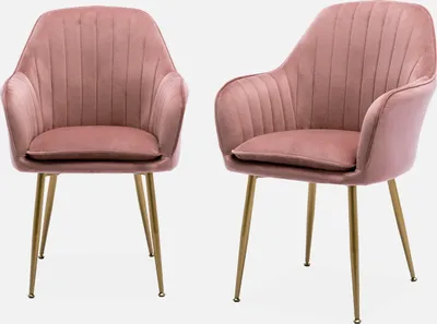 Produktbild von sweeek - 2er Set Samt Sessel mit Metallbeinen - Altrosa