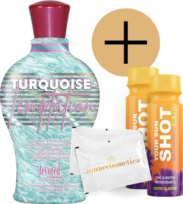 Produktbild von Devoted Creations - Turquoise Temptation + 2 Your Sun Shots + 2 Erfrischende tücher