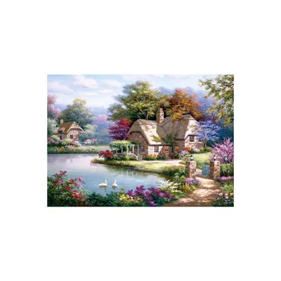 Image de ANATOLIAN Puzzle Cottage avec cygnes 1500 pièces