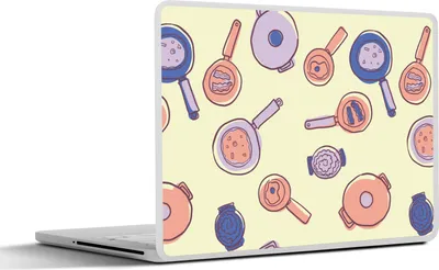 Produktbild von MuchoWow® Laptop Aufkleber Sticker Cover Pan - 50er Jahre - Muster 40x30 cm - Laptop Dekoration - Selbstklebend
