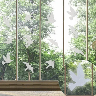 Immagine prodotto di Adesivi per finestre, riflettenti ai raggi UV, per la protezione degli uccelli, anticolisione, autoadesivi, trasparenti, in PVC, riutilizzabili
