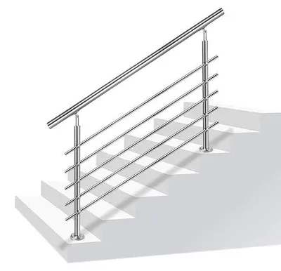 Produktbild von Treppengeländer Edelstahl Außen Geländer Handlauf Tür Bausatz Treppen Querstab, für Innen, Treppen- und Balkongeländer, ? 42 mm-150cm, 5 Querstreben