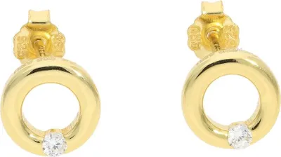 Produktbild von Ohrstecker Silber 925 Gold plattiert Zirkonia JL52-06-0115 JuwelmaLux
