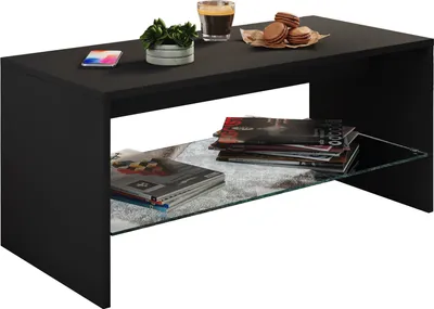 Immagine prodotto di Tavolino in legno | Sofatic con spazio di archiviazione sufficiente | Dimensioni ca. H. 40 x W. 90 x D. 40 cm | Tavolo da soggiorno – Wisal