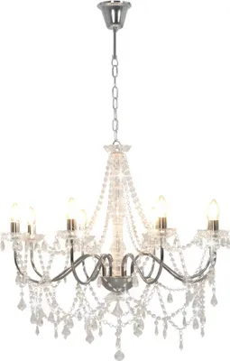 Immagine prodotto di vidaXL Lampadario con perle argento 8 prese E14