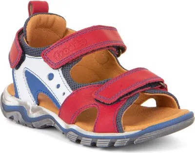 Produktbild von Rote Naturleder Sandalen für Jungen mit Klettverschluss, Serie Jumbo, EU 38