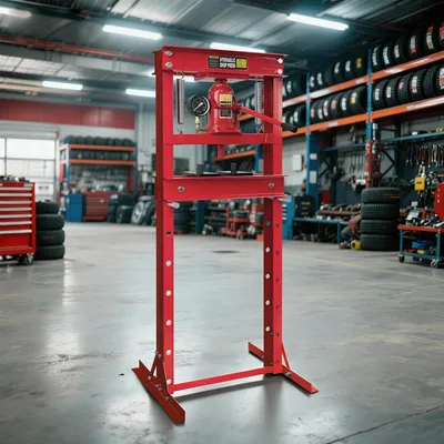 Obrázok produktu pre Hydraulický lis, 20 ton, s manometrom, červený
