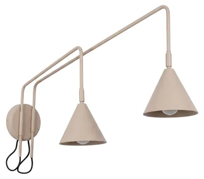 Produktbild von Wandleuchte NOX 2 taupe mit Schalter 2xE14 10W Stahl 30x80x150cm Sollux Lighting