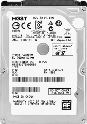 Obrázok produktu pre Western Digital Travelstar 5K1000, 1 TB, 5400 ot/min, 8 MB, 2.5", Serial ATA III