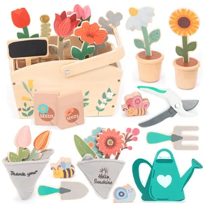 Produktbild von UMU® Garten-Set aus Holz 30-teilig - kleiner Garten für Kinder ab 2, 3, 4 und 5 Jahren