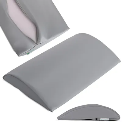 Obrázek produktu pro Habys bederní válec na krk, polohovací válec, polštářek na krk, válec na krk | pro masáže a terapii, kolenní půlválec, 40x25x5cm | měkká šedá