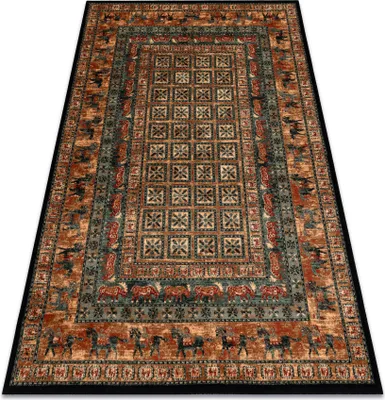 Produktbild von Wollteppich KASHQAI 4301 500 orientalisch, Rahmen beige / grün beige 240x340 cm